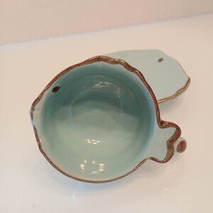 Riomaggiore Italy Fish Cup And Saucer Handcrafted Cup And Saucer Seafoam Green